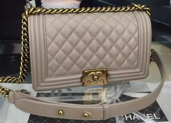 Chanel Boy Flap Shoulder Bag Grey Original Calfskin Leather A8708 Bronze Chanel Boy Flap Shoulder Bag Grey Original Calfskin Leather A8708 Bronze