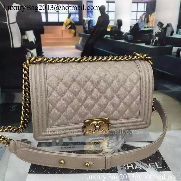 Chanel Boy Flap Shoulder Bag Grey Original Calfskin Leather A8708 Bronze Chanel Boy Flap Shoulder Bag Grey Original Calfskin Leather A8708 Bronze