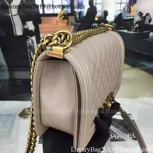 Chanel Boy Flap Shoulder Bag Grey Original Calfskin Leather A8708 Bronze Chanel Boy Flap Shoulder Bag Grey Original Calfskin Leather A8708 Bronze