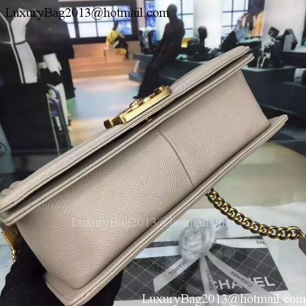 Chanel Boy Flap Shoulder Bag Grey Original Calfskin Leather A8708 Bronze Chanel Boy Flap Shoulder Bag Grey Original Calfskin Leather A8708 Bronze