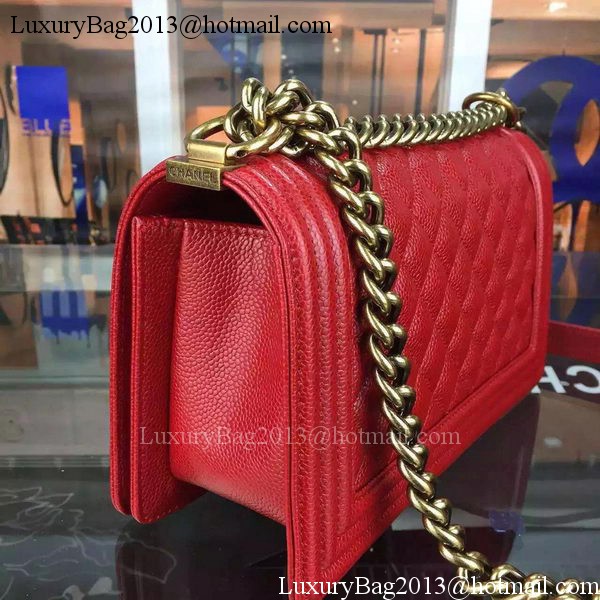 Chanel Boy Flap Shoulder Bag Red Original Calfskin Leather A8708 Bronze Chanel Boy Flap Shoulder Bag Red Original Calfskin Leather A8708 Bronze