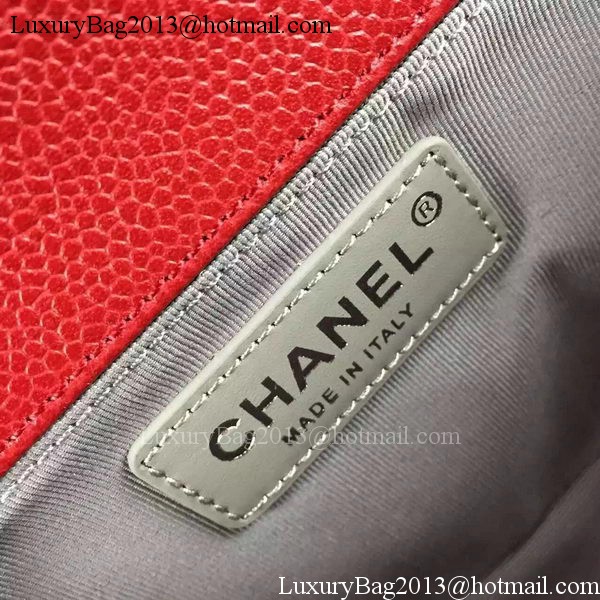 Chanel Boy Flap Shoulder Bag Red Original Calfskin Leather A8708 Silver Chanel Boy Flap Shoulder Bag Red Original Calfskin Leather A8708 Silver