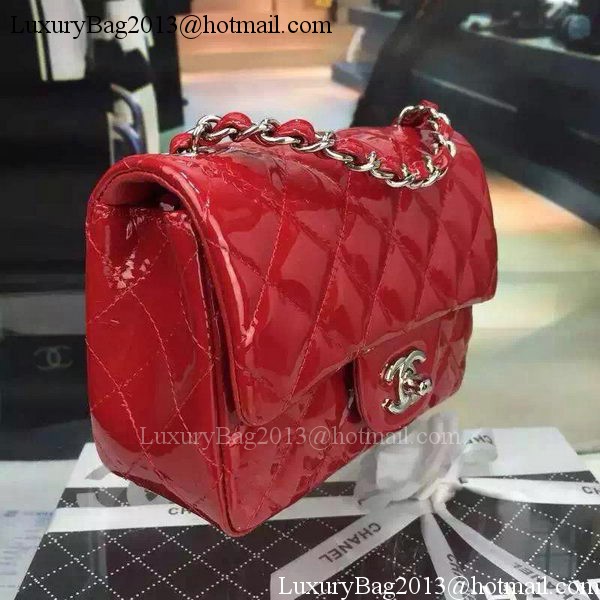 Chanel Classic mini Flap Bag Red Original Patent Leather CF7171 Silver Chanel Classic mini Flap Bag Red Original Patent Leather CF7171 Silver