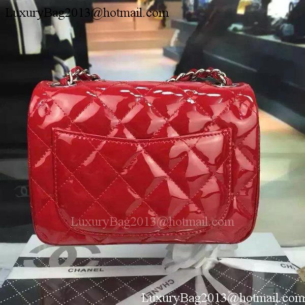 Chanel Classic mini Flap Bag Red Original Patent Leather CF7171 Silver Chanel Classic mini Flap Bag Red Original Patent Leather CF7171 Silver
