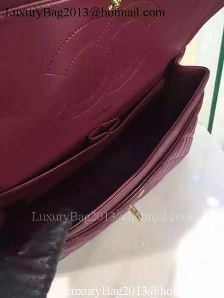 Chanel Jumbo Classic Flap Bag Burgundy Sheepskin Leather A1113 Gold Chanel Jumbo Classic Flap Bag Burgundy Sheepskin Leather A1113 Gold