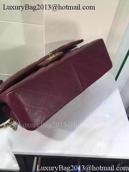 Chanel Jumbo Classic Flap Bag Burgundy Sheepskin Leather A1113 Gold Chanel Jumbo Classic Flap Bag Burgundy Sheepskin Leather A1113 Gold