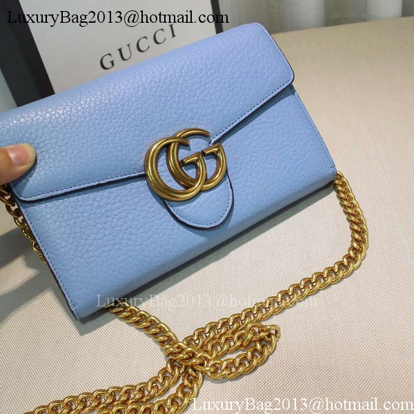Gucci GG Marmont Leather mini Chain Bag 401232 Blue Gucci GG Marmont Leather mini Chain Bag 401232 Blue