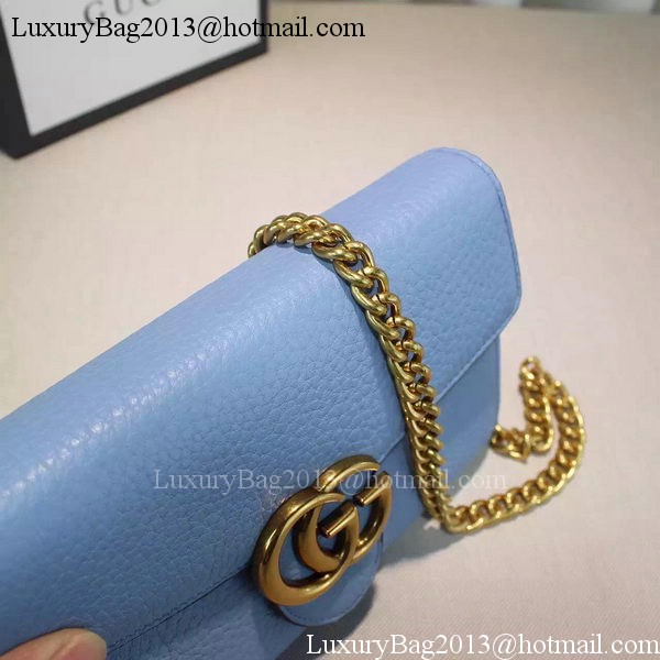 Gucci GG Marmont Leather mini Chain Bag 401232 Blue Gucci GG Marmont Leather mini Chain Bag 401232 Blue