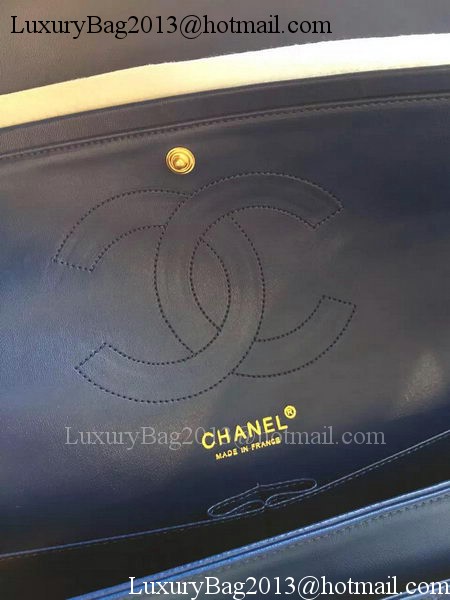 Chanel Classic Flap Bag Blue Sheepskin Chevron Quilting A1113 Gold Chanel Classic Flap Bag Blue Sheepskin Chevron Quilting A1113 Gold
