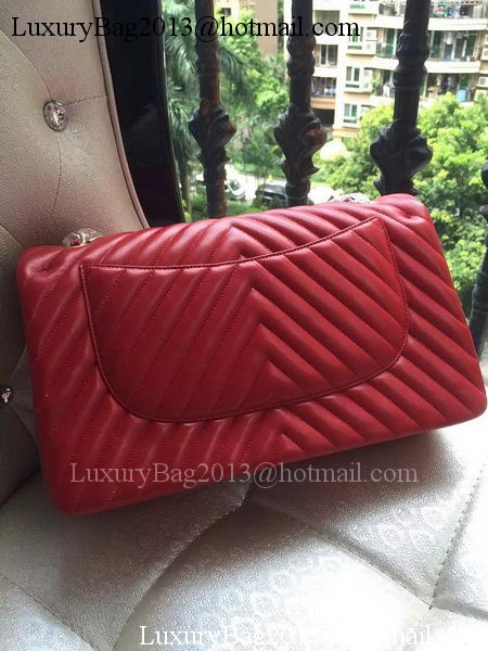 Chanel Classic Flap Bag Red Sheepskin Chevron Quilting A1113 Gold Chanel Classic Flap Bag Red Sheepskin Chevron Quilting A1113 Gold