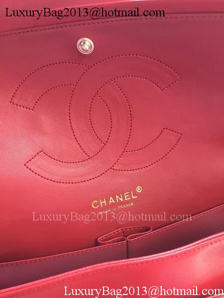 Chanel Classic Flap Bag Red Sheepskin Chevron Quilting A1113 Gold Chanel Classic Flap Bag Red Sheepskin Chevron Quilting A1113 Gold