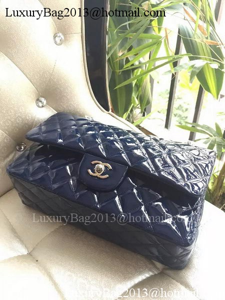 Chanel Classic Flap Bag Royal Original Patent Leather A1113 Silver Chanel Classic Flap Bag Royal Original Patent Leather A1113 Silver