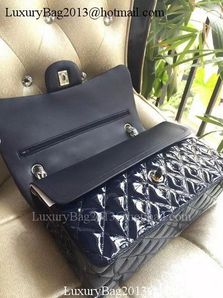 Chanel Classic Flap Bag Royal Original Patent Leather A1113 Silver Chanel Classic Flap Bag Royal Original Patent Leather A1113 Silver