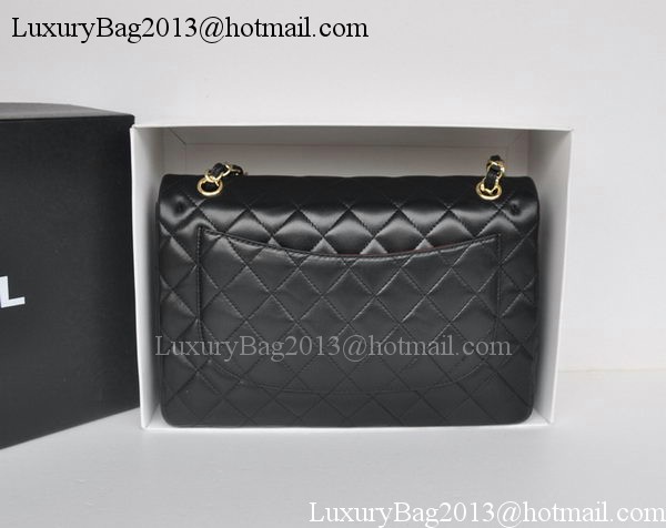 Chanel Jumbo Double Flaps Bags Black Sheepskin Leather A36097 Gold Chanel Jumbo Double Flaps Bags Black Sheepskin Leather A36097 Gold