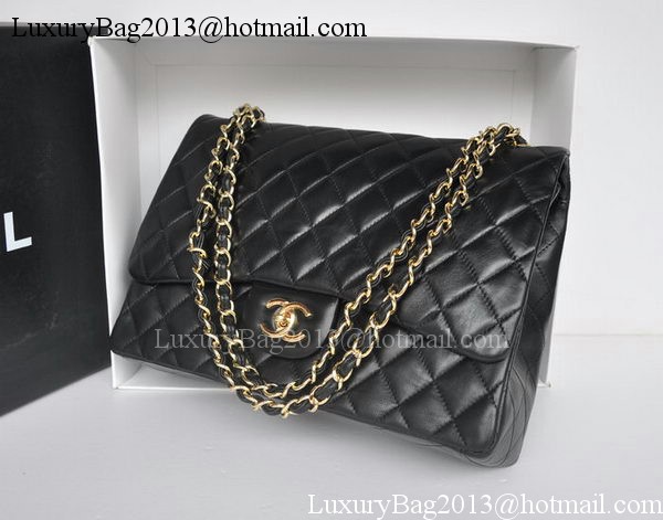 Chanel Maxi Classic Bag A36098 Black Sheepskin Gold Chanel Maxi Classic Bag A36098 Black Sheepskin Gold