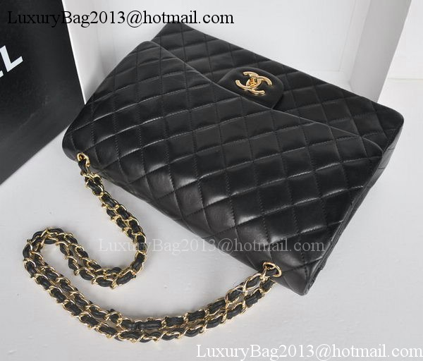 Chanel Maxi Classic Bag A36098 Black Sheepskin Gold Chanel Maxi Classic Bag A36098 Black Sheepskin Gold