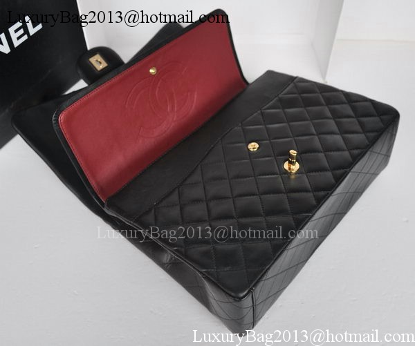 Chanel Maxi Classic Bag A36098 Black Sheepskin Gold Chanel Maxi Classic Bag A36098 Black Sheepskin Gold