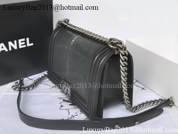 Boy Chanel Flap Shoulder Bag Pearl Leather A66230 Black Boy Chanel Flap Shoulder Bag Pearl Leather A66230 Black