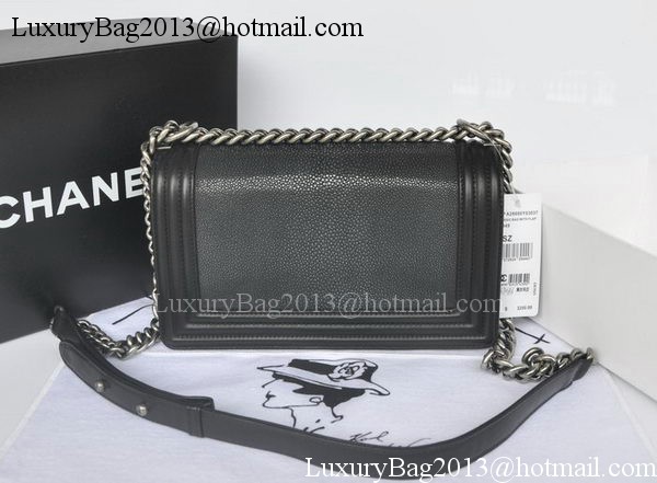 Boy Chanel Flap Shoulder Bag Pearl Leather A66230 Black Boy Chanel Flap Shoulder Bag Pearl Leather A66230 Black
