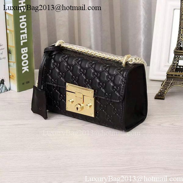 Gucci Padlock Gucci Signature Shoulder Bag 409487 Black Gucci Padlock Gucci Signature Shoulder Bag 409487 Black