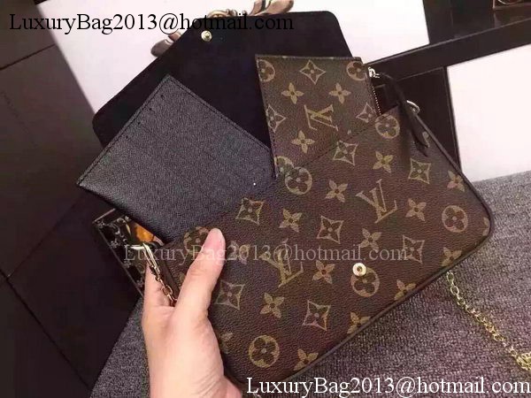 Louis Vuitton Monogram Canvas Felicie Chain Wallet M61276 Black Louis Vuitton Monogram Canvas Felicie Chain Wallet M61276 Black