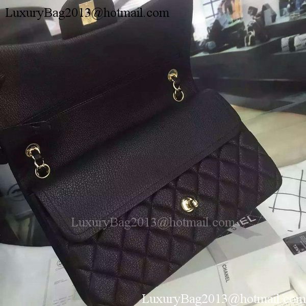 Chanel Classic Flap Bag Black Original Deerskin Leather CHA5212 Gold Chanel Classic Flap Bag Black Original Deerskin Leather CHA5212 Gold