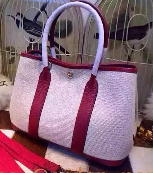 Hermes Garden Party 36cm Tote Bags Canvas HGP1927 Burgundy