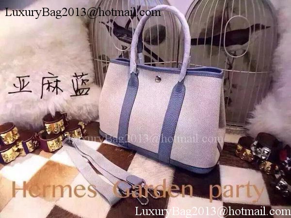 Hermes Garden Party 36cm Tote Bags Canvas HGP1927 Light Blue Hermes Garden Party 36cm Tote Bags Canvas HGP1927 Light Blue