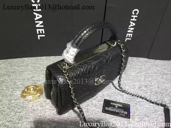 Chanel Classic Top Flap Bag Original Snake Leather A90095 Black Chanel Classic Top Flap Bag Original Snake Leather A90095 Black