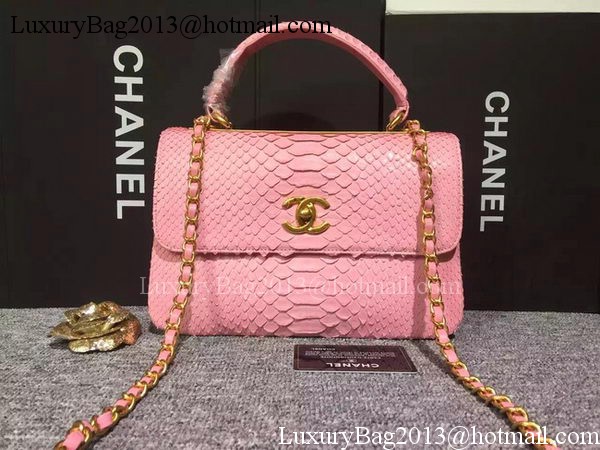 Chanel Classic Top Flap Bag Original Snake Leather A90095 Pink Chanel Classic Top Flap Bag Original Snake Leather A90095 Pink
