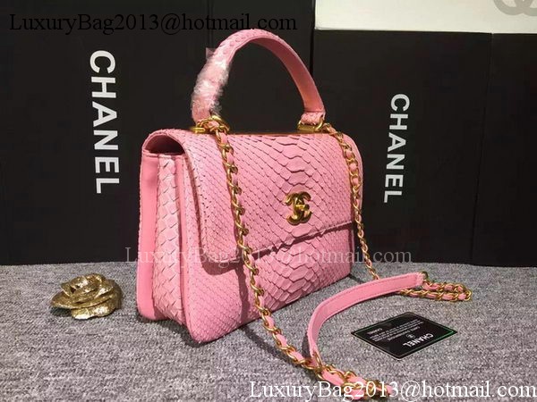 Chanel Classic Top Flap Bag Original Snake Leather A90095 Pink Chanel Classic Top Flap Bag Original Snake Leather A90095 Pink