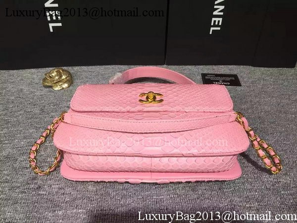 Chanel Classic Top Flap Bag Original Snake Leather A90095 Pink Chanel Classic Top Flap Bag Original Snake Leather A90095 Pink