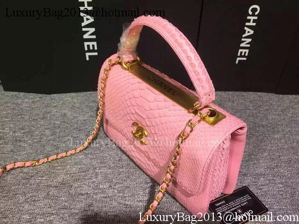 Chanel Classic Top Flap Bag Original Snake Leather A90095 Pink Chanel Classic Top Flap Bag Original Snake Leather A90095 Pink