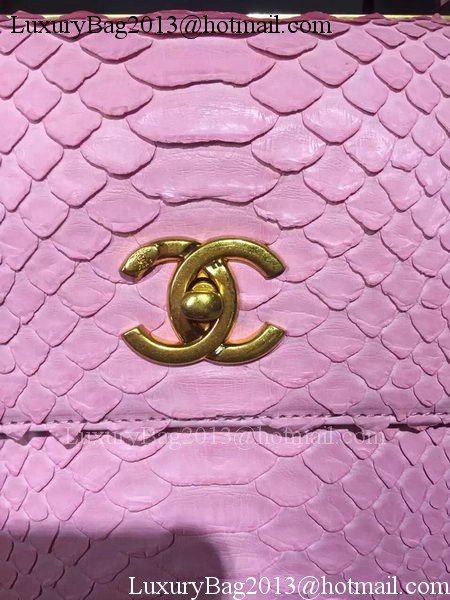 Chanel Classic Top Flap Bag Original Snake Leather A90095 Pink Chanel Classic Top Flap Bag Original Snake Leather A90095 Pink