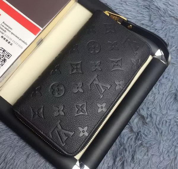 Louis Vuitton Monogram Empreinte ZIPPY WALLET M60571 Black