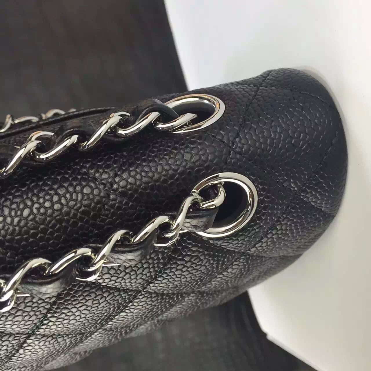 Chanel 2.55 Series Flap Bag Original Lambskin Leather Black Silver 1113 Chanel 2.55 Series Flap Bag Original Lambskin Leather Black Silver 1113