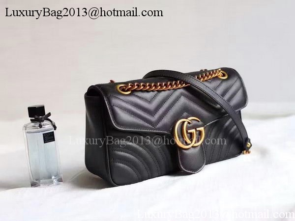 Gucci GG Marmont Matelasse Shoulder Bag 443497 Black Gucci GG Marmont Matelasse Shoulder Bag 443497 Black