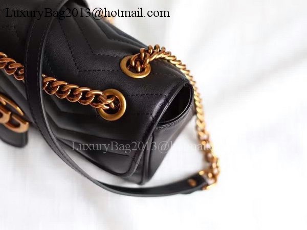 Gucci GG Marmont Matelasse Shoulder Bag 443497 Black Gucci GG Marmont Matelasse Shoulder Bag 443497 Black