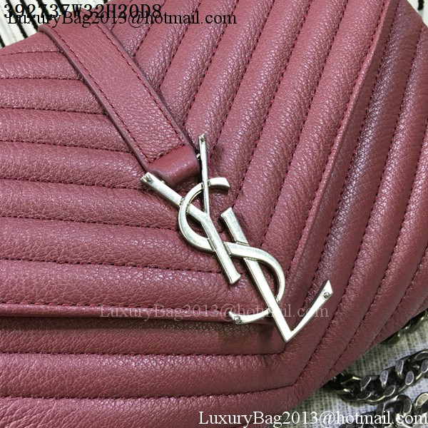 Saint Laurent Classic Monogramme Goat Leather Flap Bag Y392737 Burgundy