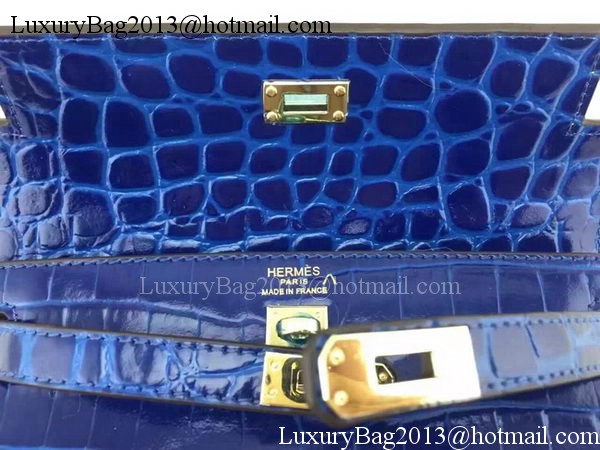 Hermes MINI Kelly 22cm Tote Bag Croco Leather KL22 Blue Hermes MINI Kelly 22cm Tote Bag Croco Leather KL22 Blue