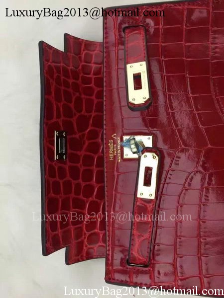 Hermes MINI Kelly 22cm Tote Bag Croco Leather KL22 Burgundy Hermes MINI Kelly 22cm Tote Bag Croco Leather KL22 Burgundy