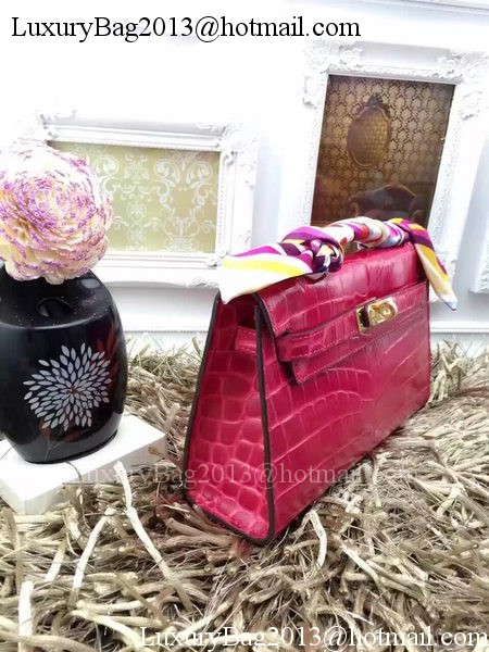 Hermes MINI Kelly 22cm Tote Bag Croco Leather KL22 Rose Hermes MINI Kelly 22cm Tote Bag Croco Leather KL22 Rose