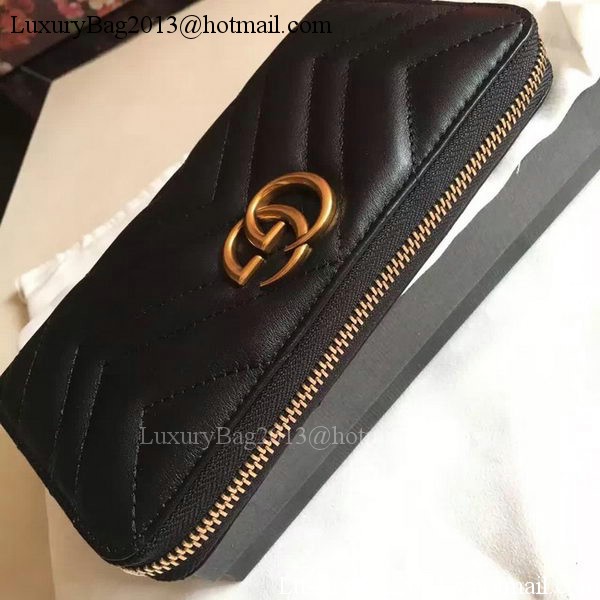 Gucci GG Marmont Zip Around Wallet 443123 Black Gucci GG Marmont Zip Around Wallet 443123 Black