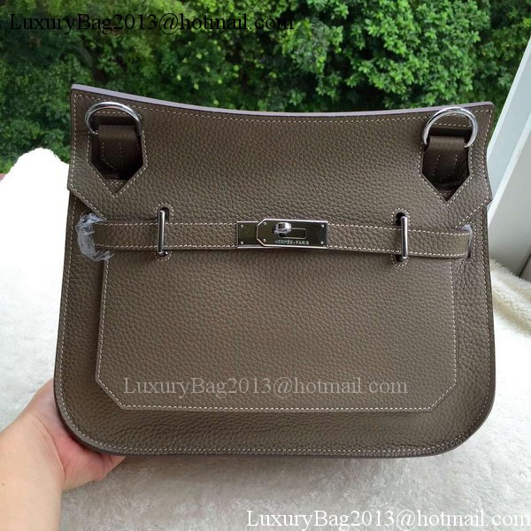 Hermes Jypsiere 31CM Shoulder Bag Calfskin Leather H0880 Grey Hermes Jypsiere 31CM Shoulder Bag Calfskin Leather H0880 Grey