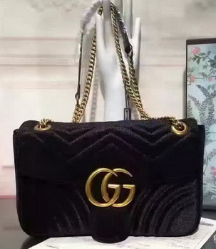 Gucci GG Marmont Velvet Shoulder Bag 443497 Black Gucci GG Marmont Velvet Shoulder Bag 443497 Black