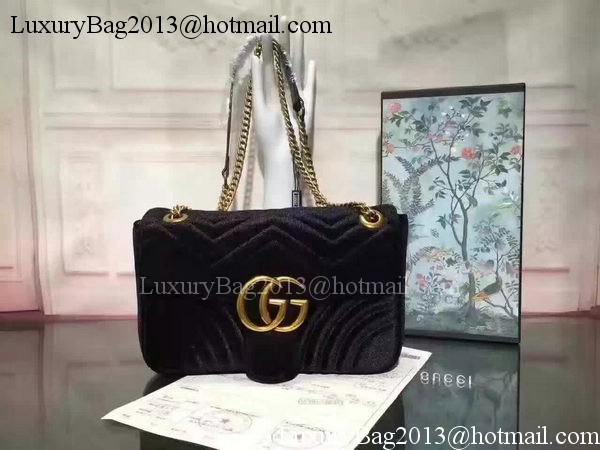 Gucci GG Marmont Velvet Shoulder Bag 443497 Black Gucci GG Marmont Velvet Shoulder Bag 443497 Black