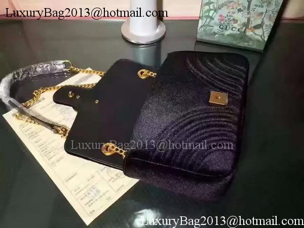Gucci GG Marmont Velvet Shoulder Bag 443497 Black Gucci GG Marmont Velvet Shoulder Bag 443497 Black