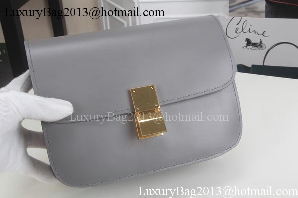 Celine Classic Box Flap Bag Calfskin Leather C3369 Grey Celine Classic Box Flap Bag Calfskin Leather C3369 Grey