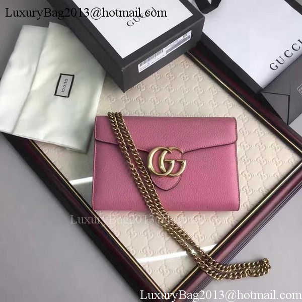 Gucci GG Marmont Leather mini Chain Bag 401232 Pink Gucci GG Marmont Leather mini Chain Bag 401232 Pink