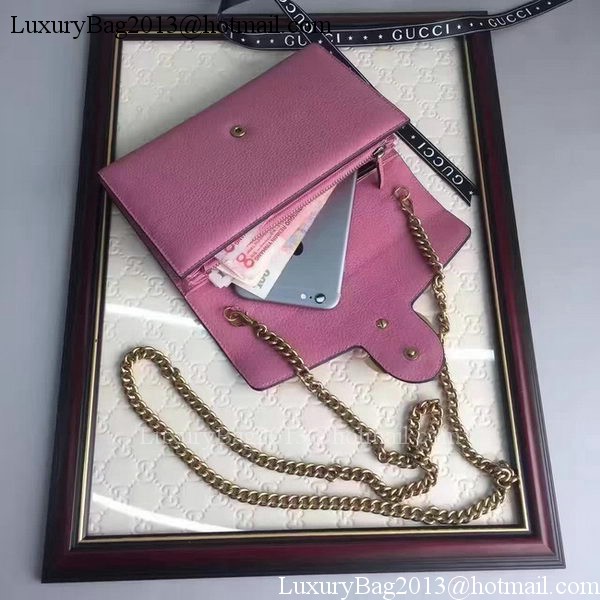 Gucci GG Marmont Leather mini Chain Bag 401232 Pink Gucci GG Marmont Leather mini Chain Bag 401232 Pink